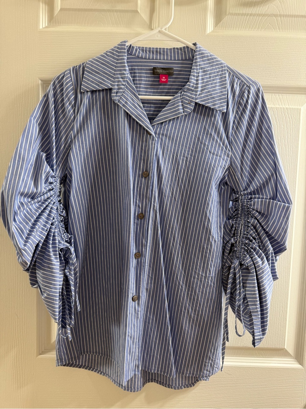 Vince Camuto Blue & White Striped Button-Front Shirt